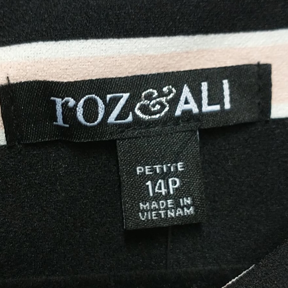 Roz & Ali Stripped A Line Back tie Dress Size 14P - Picture 7 of 11